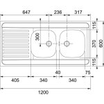 Franke - evier inox à poser spx 2 cuves avec égouttoir 1400x600cm man 721 - 1400 901420 Franke - evier inox à poser spx 2 cuves avec égouttoir 1400x600cm man 721 - 1400 901420