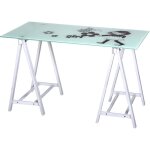 Fraschetti - bureau informatique fille en acier et verre l120xp60xh72 cm