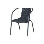 Chaise d'exterieur street bistrot en acier et plastique noir