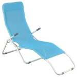 Fraschetti - chaise longue pliable 63x200 cm en acier et textilne - bleu