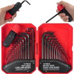 35pcs cls allen longues jeu de 35 avec cls hexagonales 0. 7  10mm mtriques cls et 0. 028  3 / 8' ...