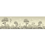Frise auto - collante ourson, renard et lapin en noir et beige - 1 rouleau de 0, 138 x 5 m