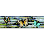 Frise murale auto - adh�sive 14cm x 500cm ? motif papillons multicolores ? facile � poser sans bulles ...