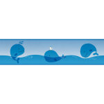 A. s. creations - frise pour chambre d'enfant lovely kids frise papier peint bleue avec baleines frise ...
