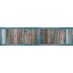 Bricoflor - frise murale bleu rose marron pour cuisine & salon | frise papier peint imitation bois | ...