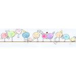 A. s. creations - frise murale enfant avec des oiseaux colors frise papier peint idale pour une chambre ...