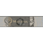 Bricoflor - frise murale japonaise motif buddha | frise papier peint zen gris et beige pour chambre | ...