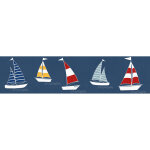 Frise papier peint pour chambre de bb | frise papier peint bateau pour enfant | frise papier peint ...