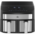 Friteuse  air 8l double chambre 2400w ecran tactile 10 programmes prset mini four grille pain recettes ...