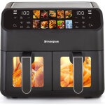 Friteuse � air chaud 9l ? airfryer � double compartiment avec �cran led, temps et temp�rature r�glables ...