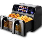 Friteuse � air chaud 9l � double chambre ? airfryer 2200 w, fen�tre de visualisation, �cran led couleur, ...