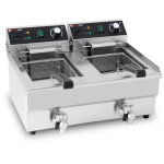 Friteuse �lectrique � poser professionnelle 10 + 10 litres avec robinet de vidange (230v) ideal - goldinox ...