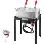Mophorn - friteuse  poisson et ailes 18 qt avec panier double - trousse propane en aluminium. friteuse ...