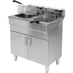 Friteuse professionnelle 2 x 11, 5 l avec socle, 2 x 5 000 w, 520 x 730 x 900 mm, 380 - 400 v