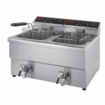 Friteuse professionnelle 2 x 8 litres avec robinet vidange - pujadas