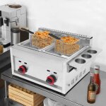 Friteuse professionnelle � gaz, 6l friteuse � gaz de comptoir, au propane, en acier inoxydable, pour ...