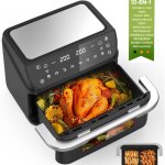 Friteuse sans huile 12l ? cuisson 360� ? �cran led tactile ? 10 programmes ? cavit� m�tallique durable ...