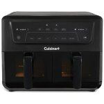 Friteuse sans huile cuisinart - airfryer afd10xble - capacit 10, 4l - double cuves - noir - 2400w