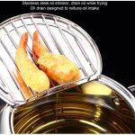 Friteuse tempura japonaise avec thermom�tre, friteuse tempura inox avec filtre � huile, mini friteuse ...