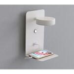 Applique murale led int�rieure avec interrupteur et interface usb, 12w - lampe de chevet tricolore dimmable, ...