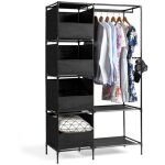 Frixovel - armoire suspendue  quatre niveaux et deux ranges avec rideaux et compartiments de rangement ...