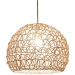 Suspension luminaire bambou, cratif sphrique e27 pendentif lumire art dco tress plafond lampe suspendue ...