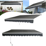 Froadp store banne r�tractable avec � bras articul�, �tanche, 250x200cm, gris fonc�