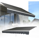 Froadp store banne r�tractable avec � bras articul�, �tanche, 300x250cm, gris fonc�