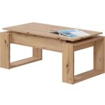 Frs - table basse relevable - baltik - rectangulaire - chene - sur pieds - 105 x 55 x 45 cm