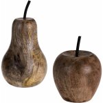 Fruits dcoratifs en bois de manguier - pomme + poire - dcoration de stand en 20 / 14 cm