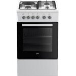 Cuisinire gaz 60l 4 feux blanc - beko - fss53011dw