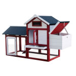 Fudajo - wiltec poulailler avec nichoir, enclos & pondoir ? 1155 x 520 mm ? en bois sapin ? toit bitum ...