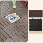 Fuleadture lot de 11 dalles de terrasse en plastique grain bois caf� 30 x 30 cm, motif os de mulet, pour ...