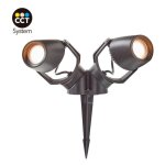 Fumagalli - double spot led cct sur piquet 'minitommy 2l' gu10 7w ip55