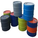 Fût métallique en acier th 60l, 2 et 3 / 4 bouchons - mix of colors Fût métallique en acier th 60l, 2 et 3 / 4 bouchons - mix of colors
