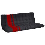 Vente - unique - futon 135 x 190 cm spcial banquette - lit p. 10cm - noir et rouge - modulo