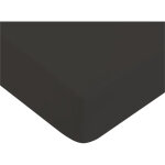 Future home - drap housse en coton 57 fils uni bonnet 25cm anthracite 90x200cm