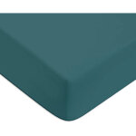 Future home - drap housse en coton 57 fils uni bonnet 25cm canard 140x200cm