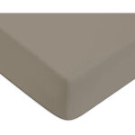 Future home - drap housse en coton 57 fils uni bonnet 25cm vison 140x200cm