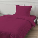 Housse de couette en coton 57 fils unie magenta 140x200cm