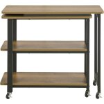 Sobuy - fwt83 - pf table d'appoint rotative, bout de canap  roulettes, table console mobile avec 2 ...