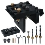Gabarit de perage 6 / 8 / 10mm kit de gabarit de goujon  centrage automatique pour le travail du bois ...