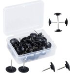 Gabrielle - lot de 50 punaises noires en plastique pour tentures murales, punaises en plastique  pointe ...