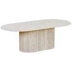 Gael - table basse ovale en c�ramique beige 120 cm