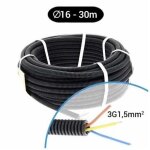 Qofil - gaine pr�fil�e 3g1. 5mm� fils h07vu rouge / bleu / vert - jaune icta grise � 16mm (couronne de ...