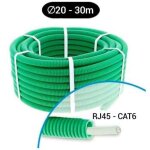 Gaine préfilée cable reseau cat 6 ftp icta verte ø 20mm (couronne de 30m) 4p 6 / 10 100ohm pour reseau ... Gaine préfilée cable reseau cat 6 ftp icta verte ø 20mm (couronne de 30m) 4p 6 / 10 100ohm pour reseau ...