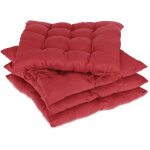 Galette de chaise, lot de 4, 38x38 cm, coussins avec bandes, intrieur, extrieur, revtement polyester, ...