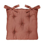 Galette de chaise '5 boutons' 40x40cm terracotta