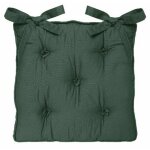 Galette de chaise  5 boutons  40x40cm vert