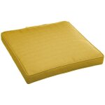 Galette de chaise � scratch korai jaune moutarde 40x40x4cm en polyester - hesp�ride